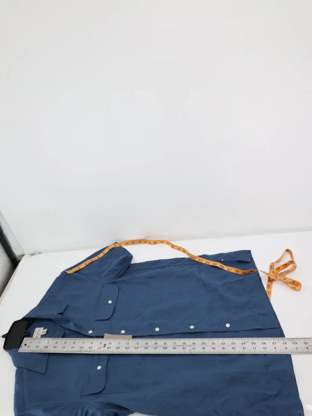 NWT J Crew camp Shirt Men's XS Viscose Linen Blend Short Sleeve Button Up Blue